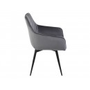 Стул SIGNAL SERVIO Velvet Bluvel 14 серый/черный, поворотный